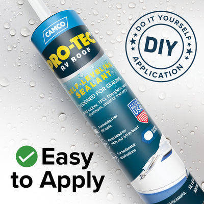 Camco Pro Tec RV Roof 10.1 Fluid Ounce Self Leveling Roof Edge and Vent Sealant - VMInnovations