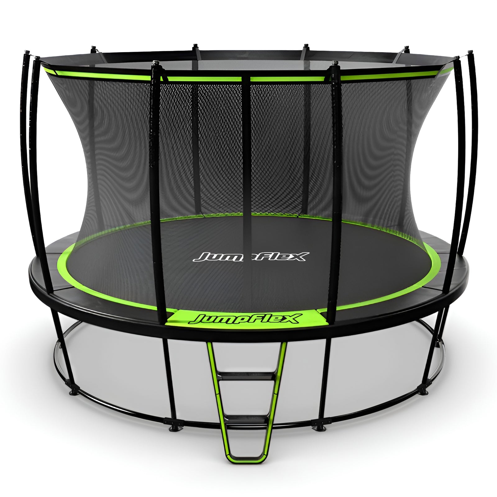 JumpFlex HERO 12' Trampoline for Kids Outdoor Play Equipment with Net & Ladder - VMInnovations