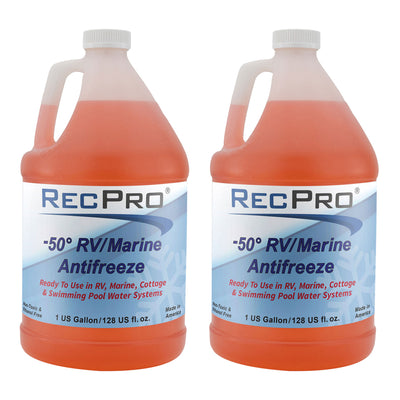 RecPro 1 Gal RV Antifreeze Concentrate Fluid for Winterizing Vehicles (2 Pack)