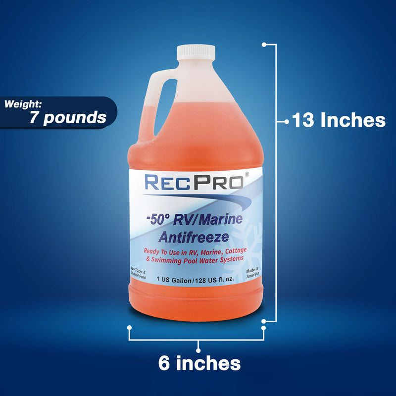 RecPro 1 Gal RV Antifreeze Concentrate Fluid for Winterizing Vehicles (4 Pack)