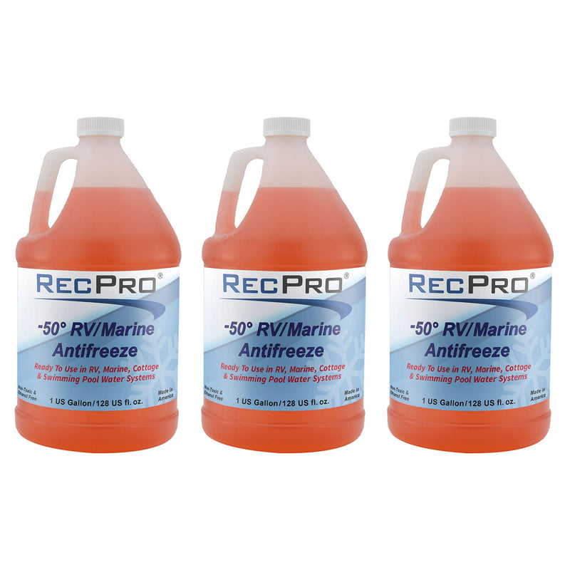 RecPro 1 Gal RV Antifreeze Concentrate Fluid for Winterizing Vehicles (3 Pack)