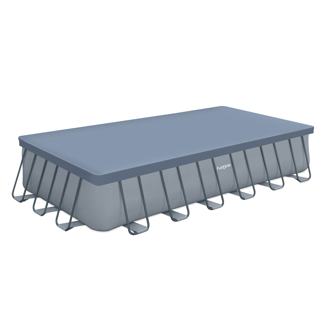 Funsicle 24’ Rectangular Pool Cover for Oasis and Activity Pools, Gray(Open Box)