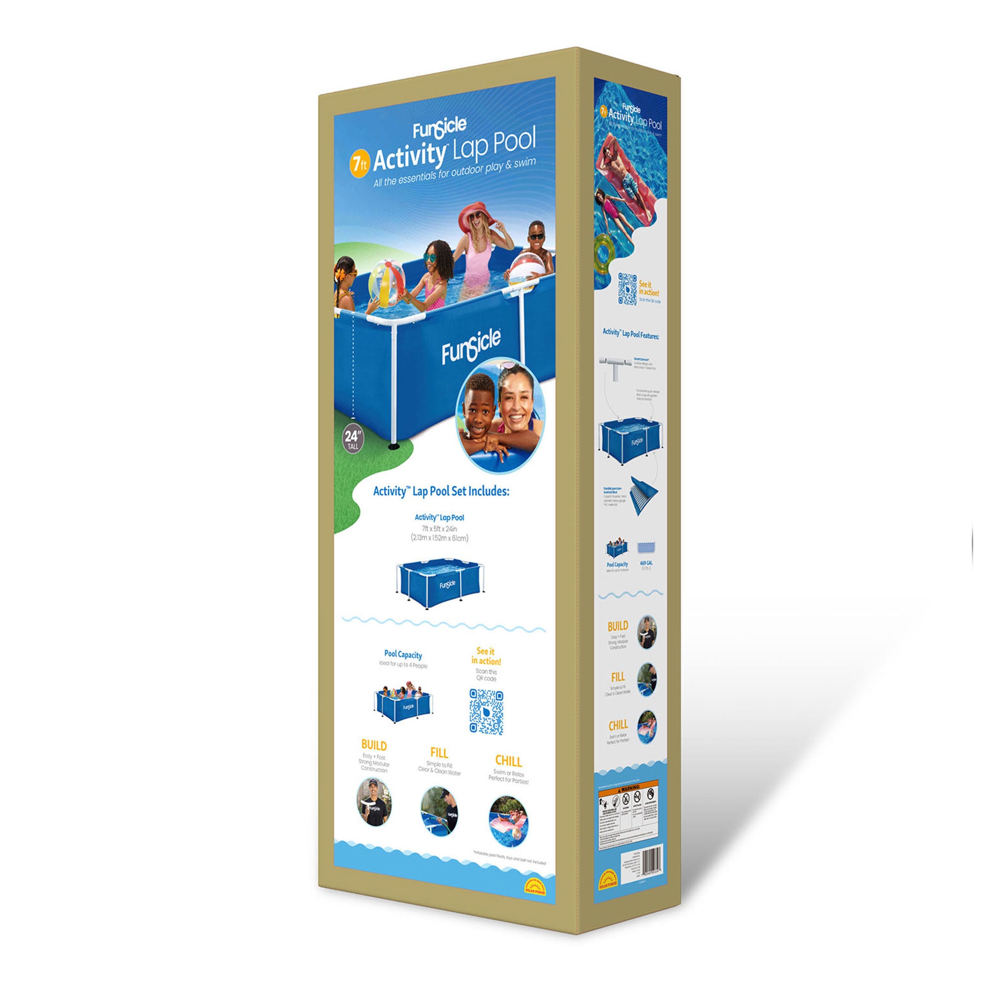 Funsicle 7 Foot Above Ground Lap Pool with SmartConnect Technology (Open Box) - VMInnovations