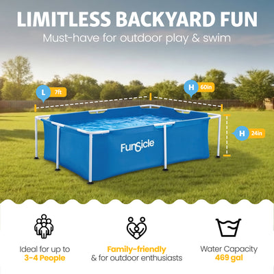Funsicle 7' x 5' Above Ground Activity Lap Swimming Pool for Family and Kids - VMInnovations