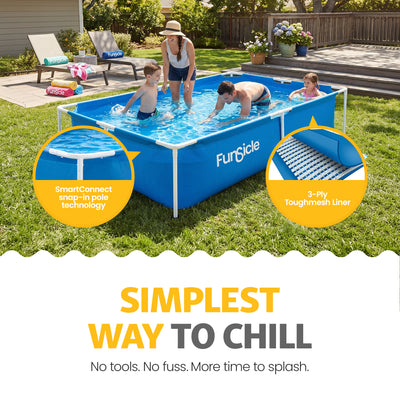 Funsicle 7' x 5' Above Ground Activity Lap Swimming Pool for Family and Kids - VMInnovations