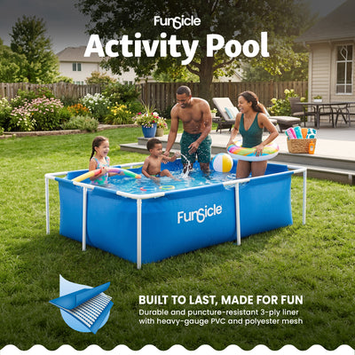Funsicle 7' x 5' Above Ground Activity Lap Swimming Pool for Family and Kids - VMInnovations