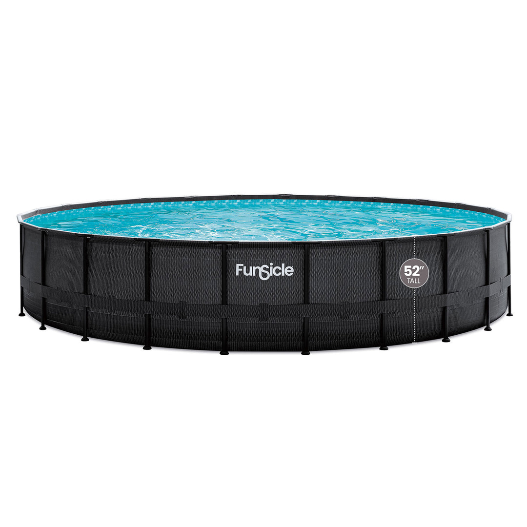 Funsicle 22' x 52" Oasis Designer Outdoor Above Ground Pool, Dark Chevron(Used)