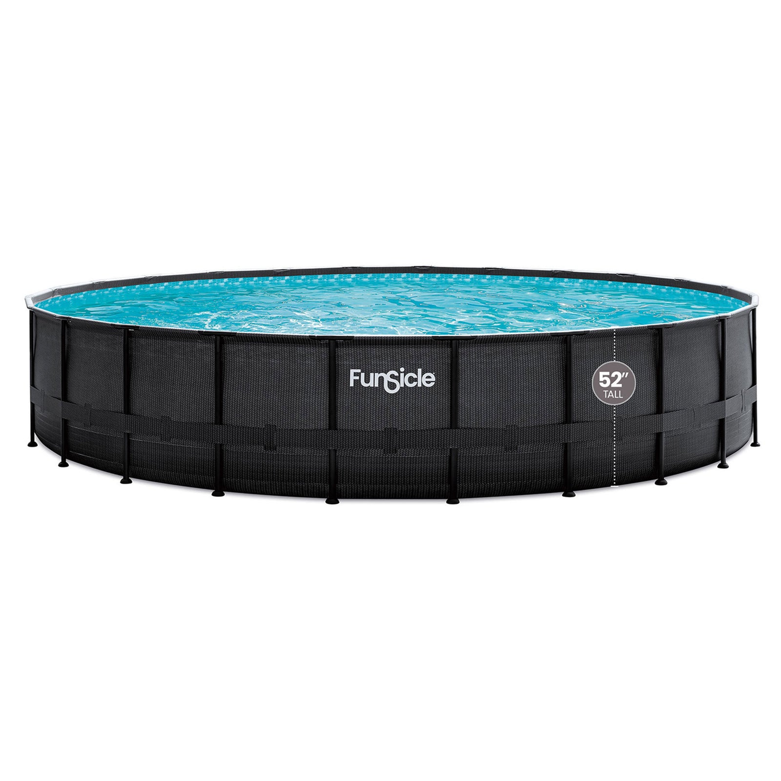 Funsicle 24' x 52" Designer Above Ground Pool, Dark Chevron Rattan (Open Box) - VMInnovations