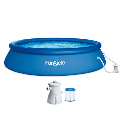 Funsicle 10' x 30" QuickSet Inflatable Ring Top Outdoor Above Ground Pool w/Pump