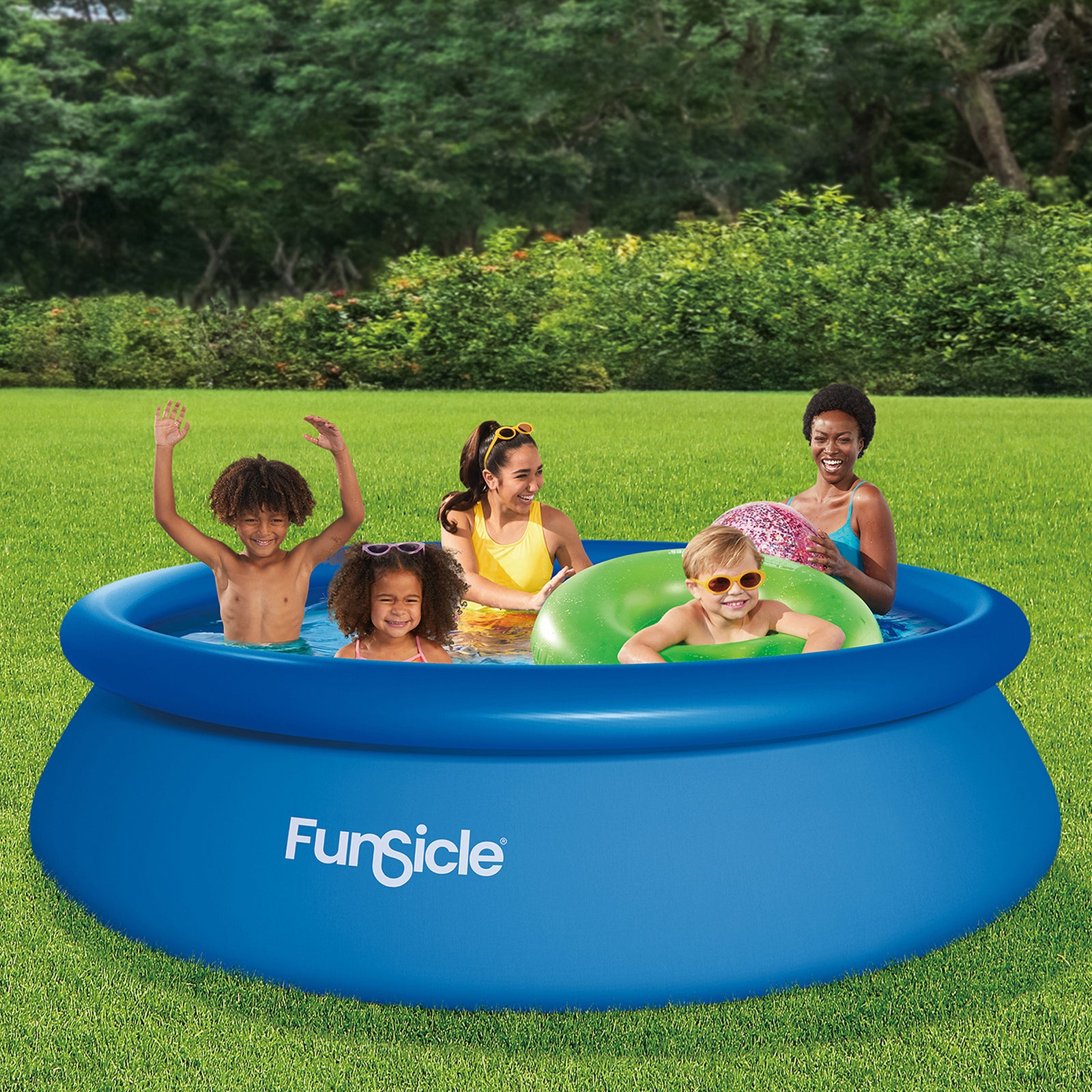 Funsicle 10' x 30" QuickSet Inflatable Ring Top Outdoor Above Ground Pool w/Pump - VMInnovations