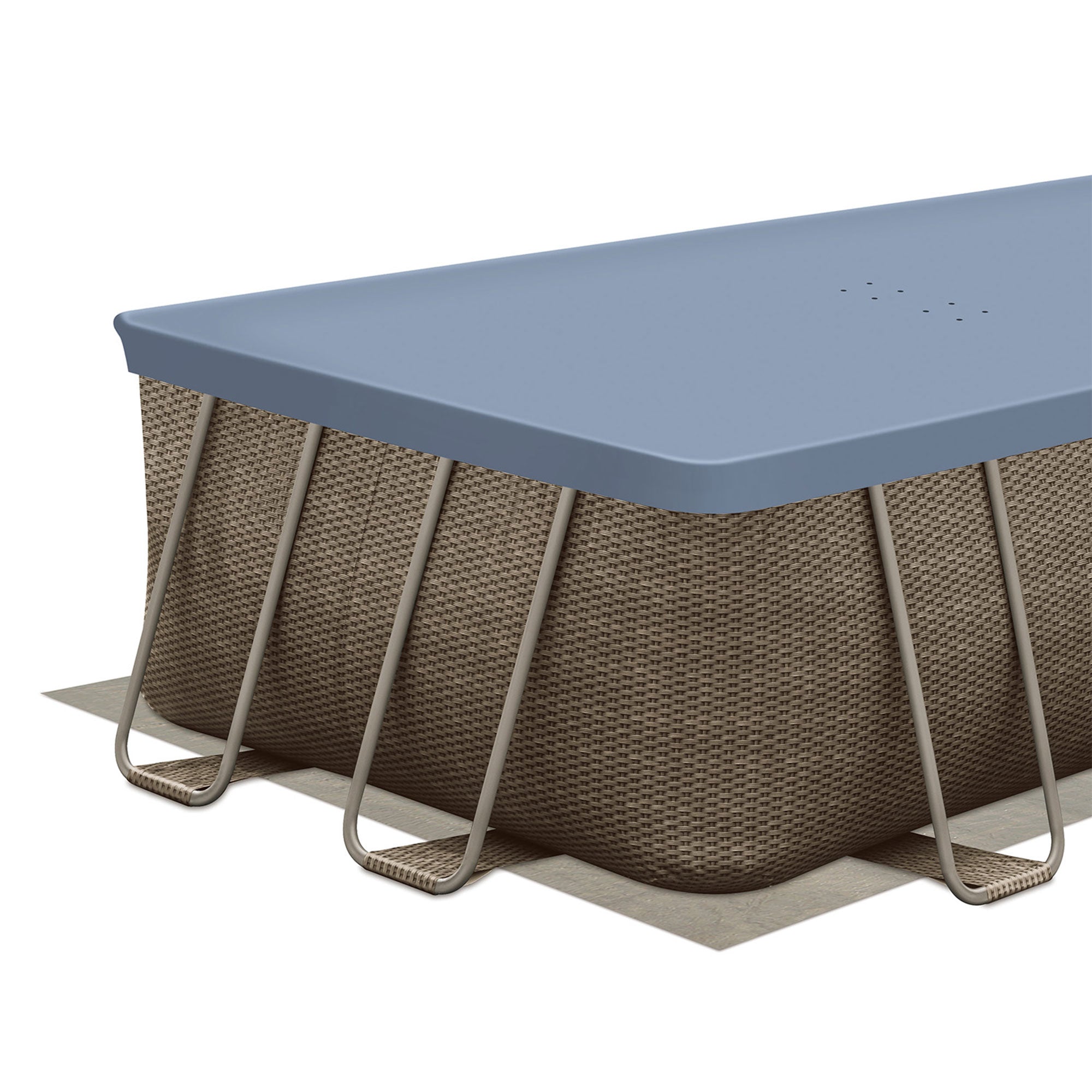 Funsicle 18'x9'x52" Oasis Rectangle Outdoor Swimming Pool, Brown (Open Box) - VMInnovations
