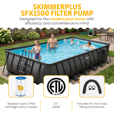 Funsicle 24'x12'x52" Oasis Rectangle Outdoor Above Ground Swimming Pool (Used) - VMInnovations