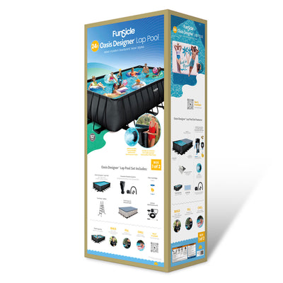 Funsicle 24'x12'x52" Oasis Rectangle Outdoor Above Ground Swimming Pool (Used) - VMInnovations