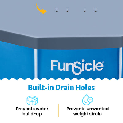 Funsicle 18 Foot Durable Round Pool Cover for Oasis and Activity Pools, Gray - VMInnovations