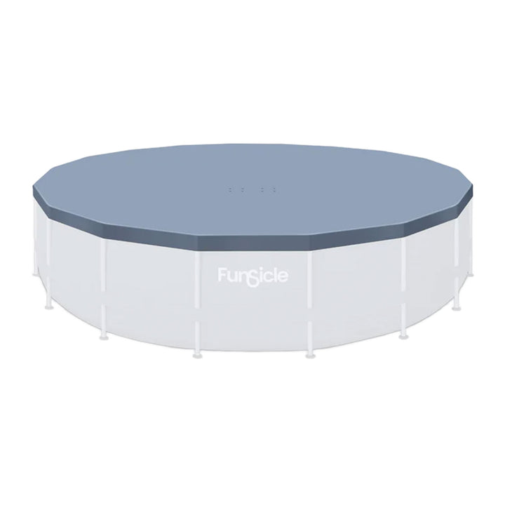 Funsicle 18ft Durable Round Pool Cover for Oasis and Activity Pools, Gray (Used)