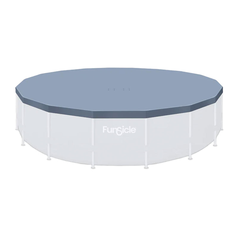 Funsicle 18ft Durable Round Pool Cover for Oasis & Activity Pools,Gray(Open Box)