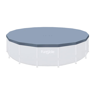 Funsicle 18ft Durable Round Pool Cover for Oasis and Activity Pools, Gray (Used) - VMInnovations