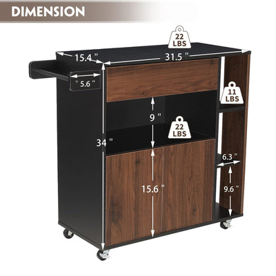JOMEED Home Kitchen Island Rolling Cart with Storage Drawers (Used) - VMInnovations