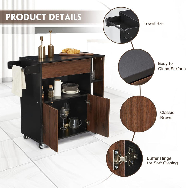 JOMEED Home Kitchen Island Rolling Cart with Storage Drawers (Used) - VMInnovations