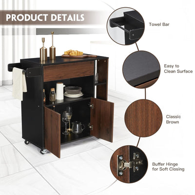 JOMEED Home Kitchen Island Rolling Cart with Storage Drawers (Used) - VMInnovations