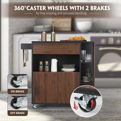 JOMEED Home Kitchen Island Rolling Cart with Storage Drawers (Used) - VMInnovations