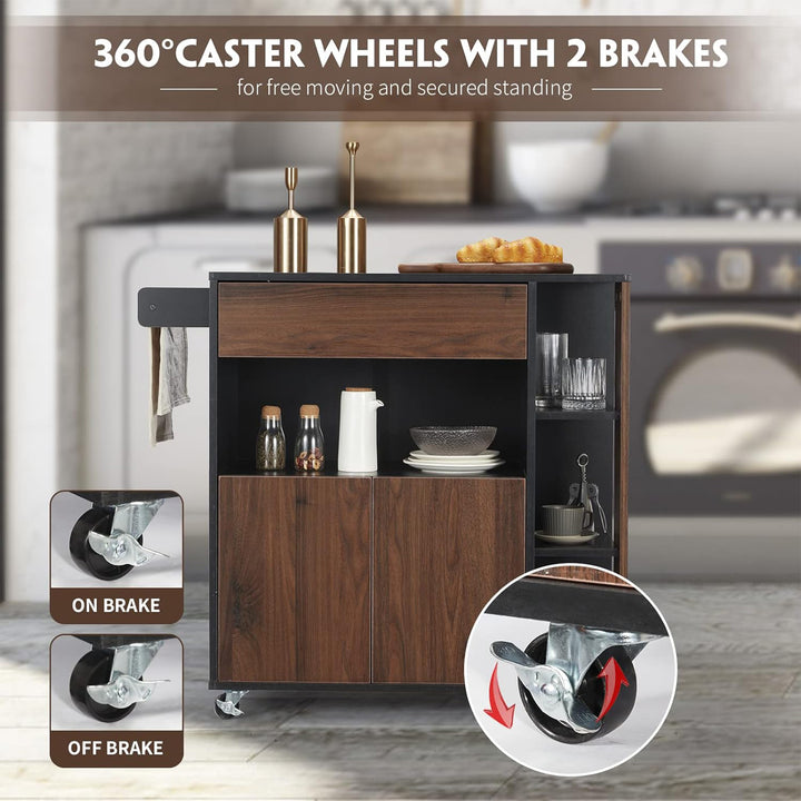 JOMEED Home Kitchen Island Rolling Cart with Storage Drawers (Used) - VMInnovations