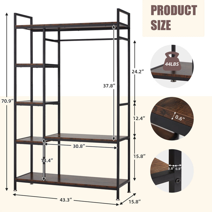 JOMEED Freestanding Closet Clothing Rack Organizer with Shelves (Used) - VMInnovations