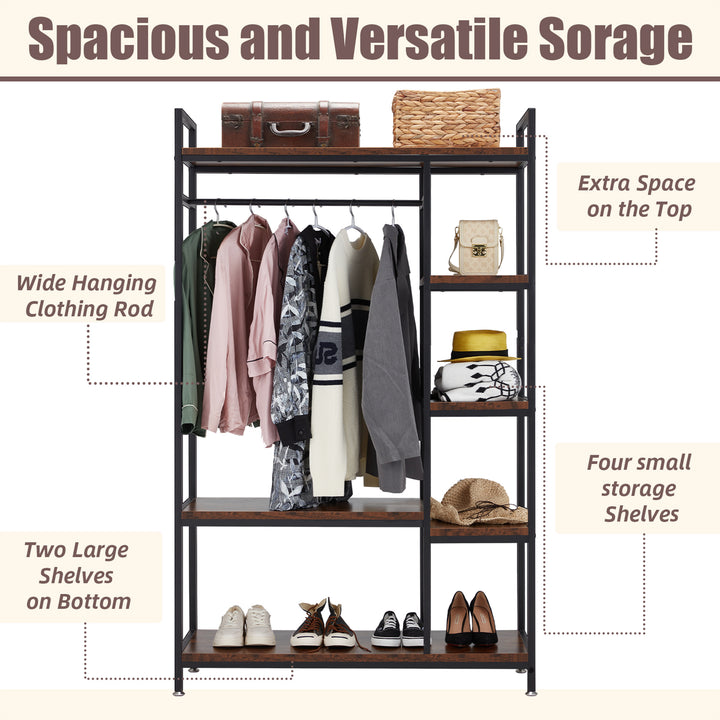 JOMEED Freestanding Closet Clothing Rack Organizer with Shelves (Used) - VMInnovations