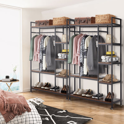 JOMEED Freestanding Closet Clothing Rack Organizer with Shelves and Hanging Rod - VMInnovations