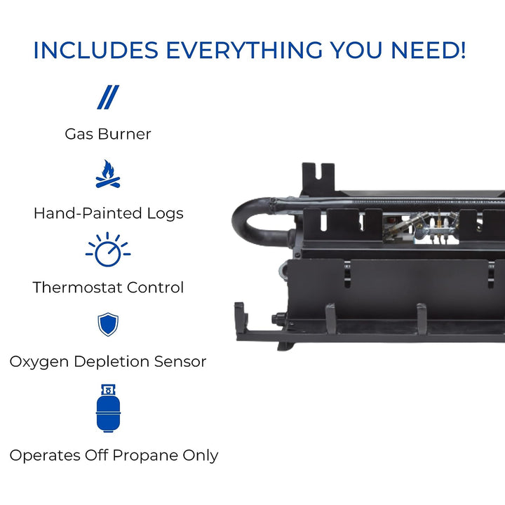 Duluth Forge 22" Ventless 32,000 BTU Propane Fireplace Log Set, Winter Oak(Used)