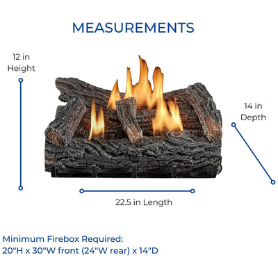 Duluth Forge 22" Ventless 32,000 BTU Propane Gas Fireplace Log Set, Winter Oak