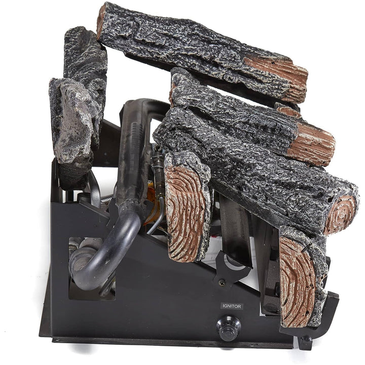 Duluth Forge 22" 32,000 BTU Natural Gas Fireplace Log Set, Winter Oak (Open Box)