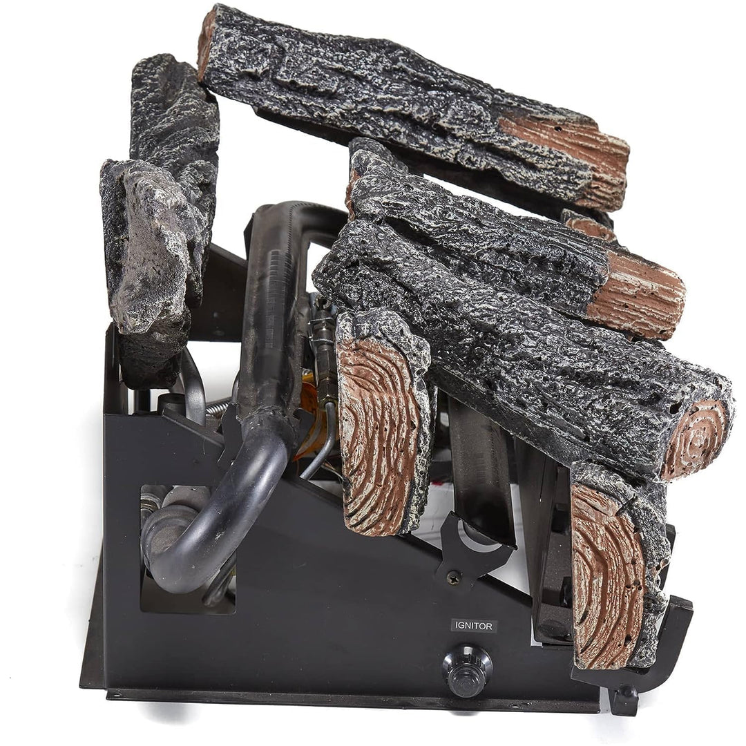 Duluth Forge 22" 32,000 BTU Natural Gas Fireplace Log Set, Winter Oak (Used) - VMInnovations