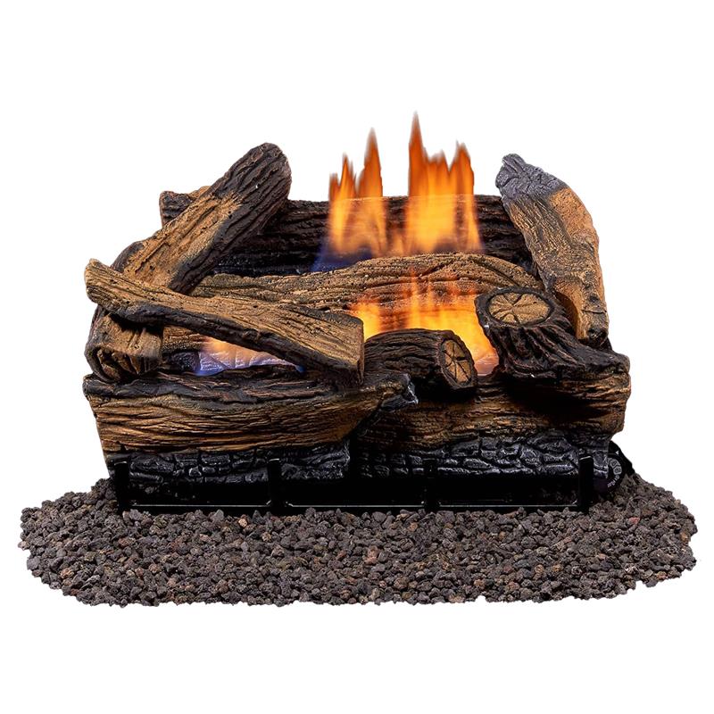 Duluth Forge 18" Dual Fuel Gas Log Set with Remote, Split Red Oak (For Parts)