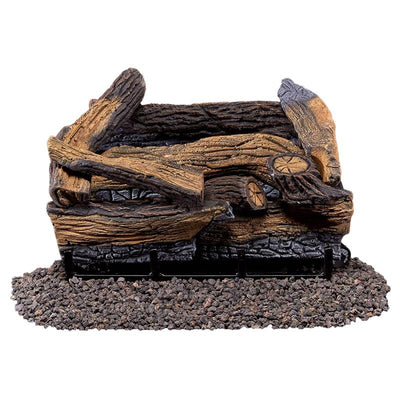 Duluth Forge 18" Ventless Dual Fuel Gas Log Set w/ Remote, Split Red Oak (Used)