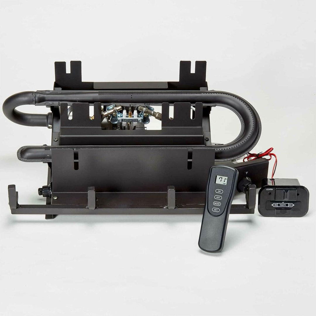 Duluth Forge 18 Inch Ventless Dual Fuel Gas Log Set with Remote, Split Red Oak - VMInnovations