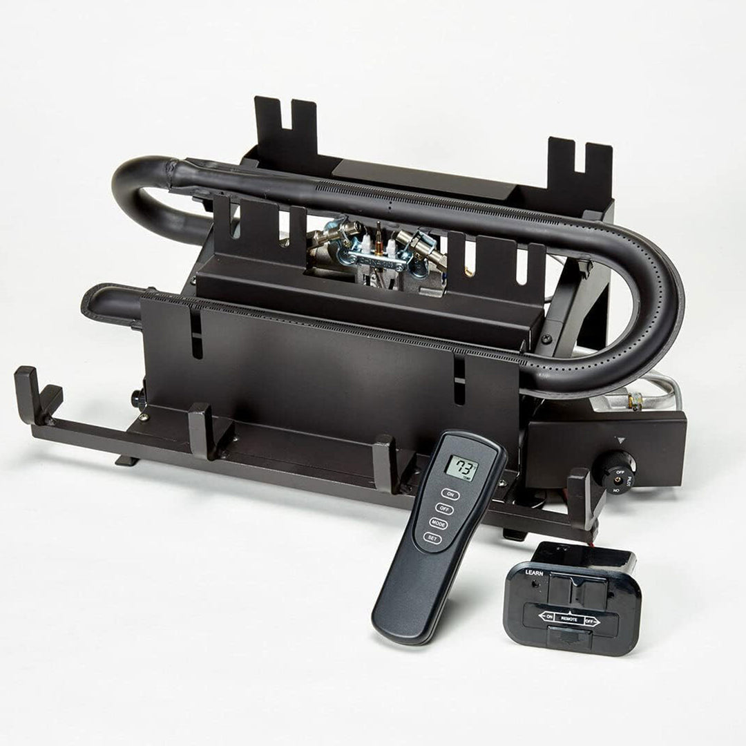 Duluth Forge 18 Inch Ventless Dual Fuel Gas Log Set with Remote, Split Red Oak - VMInnovations