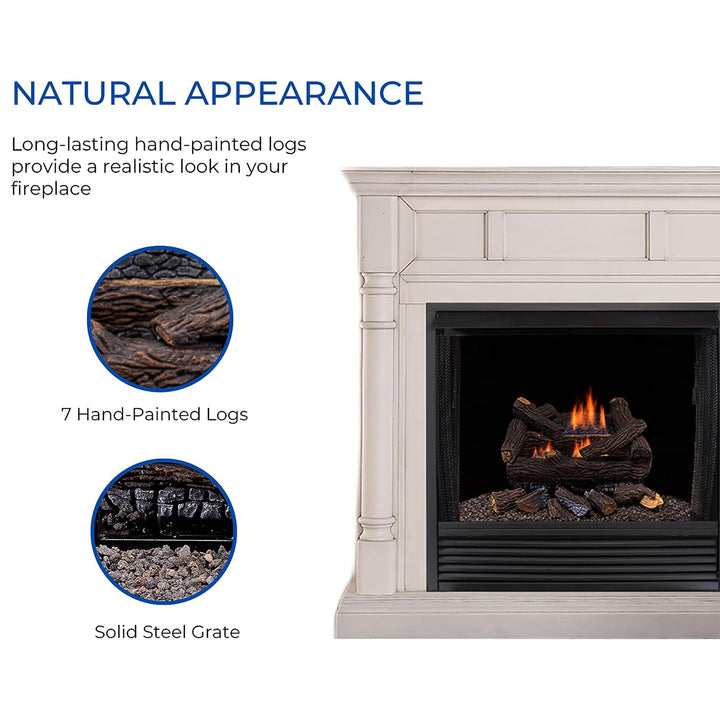 Duluth Forge 18 Inch Dual Fuel Gas Log Set with Remote, Stacked Red Oak (Used) - VMInnovations