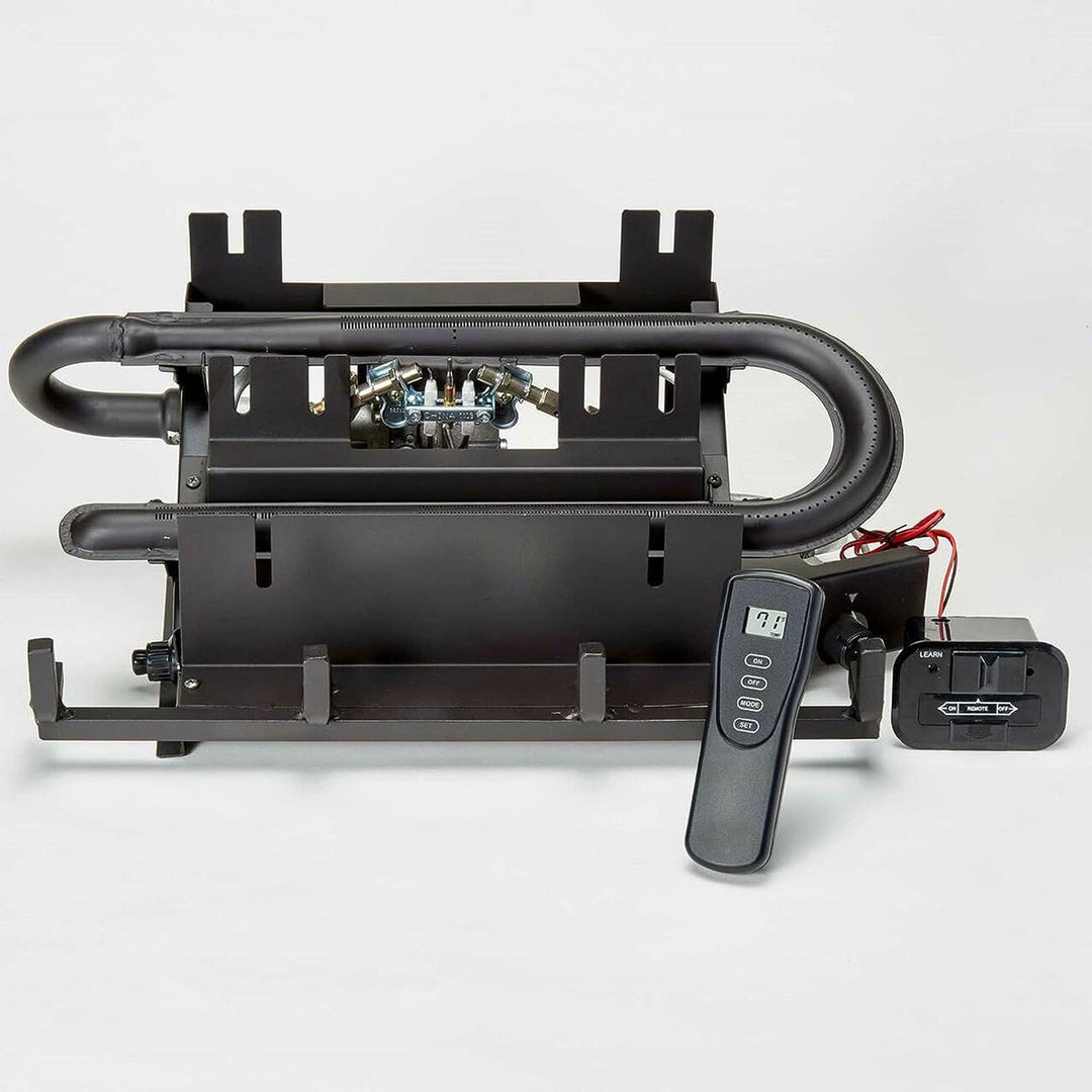 Duluth Forge 18 Inch Ventless Dual Fuel Gas Log Set with Remote, Stacked Red Oak - VMInnovations