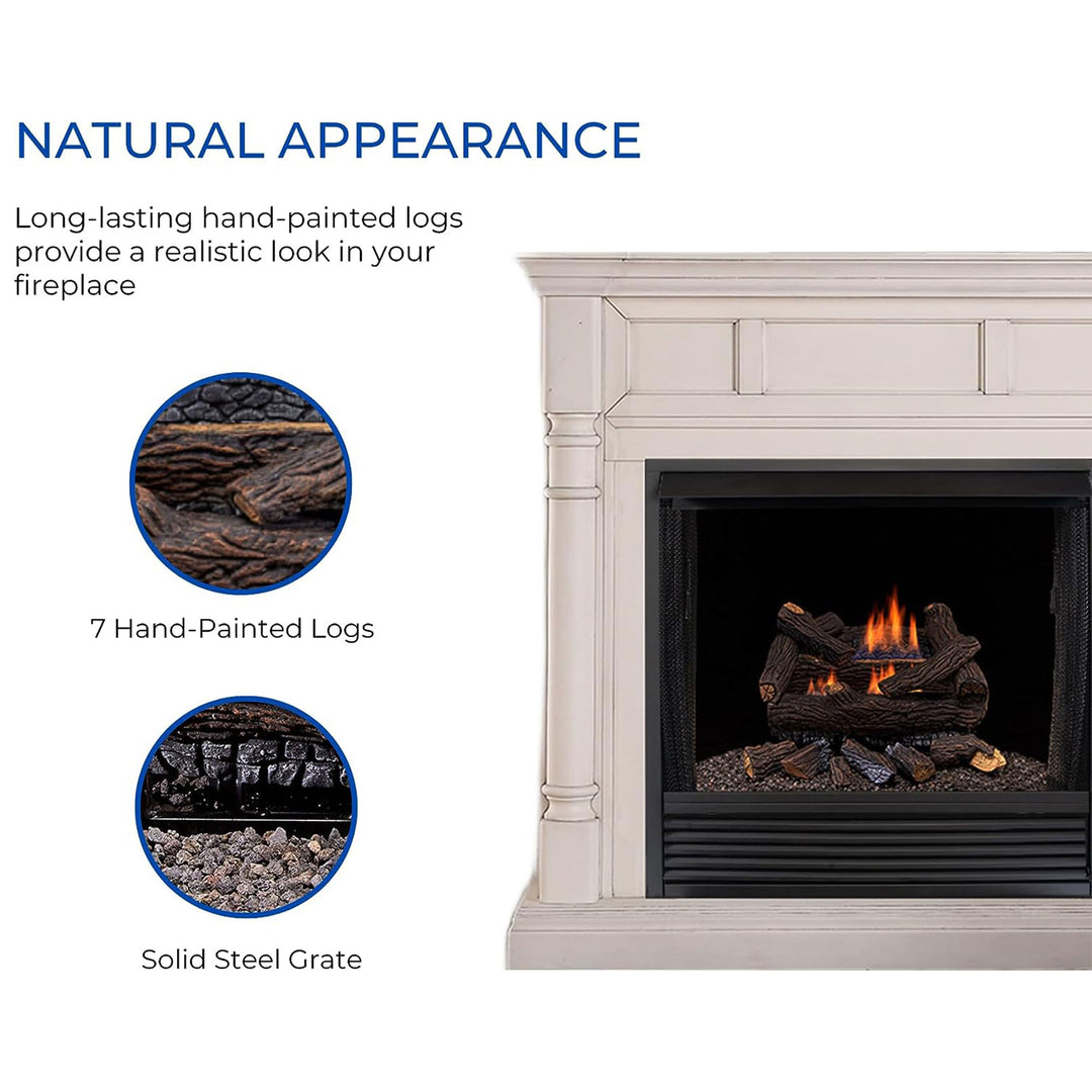 Duluth Forge 18" Ventless Dual Gas Log Set w/Thermostat, Stacked Red Oak(Used) - VMInnovations