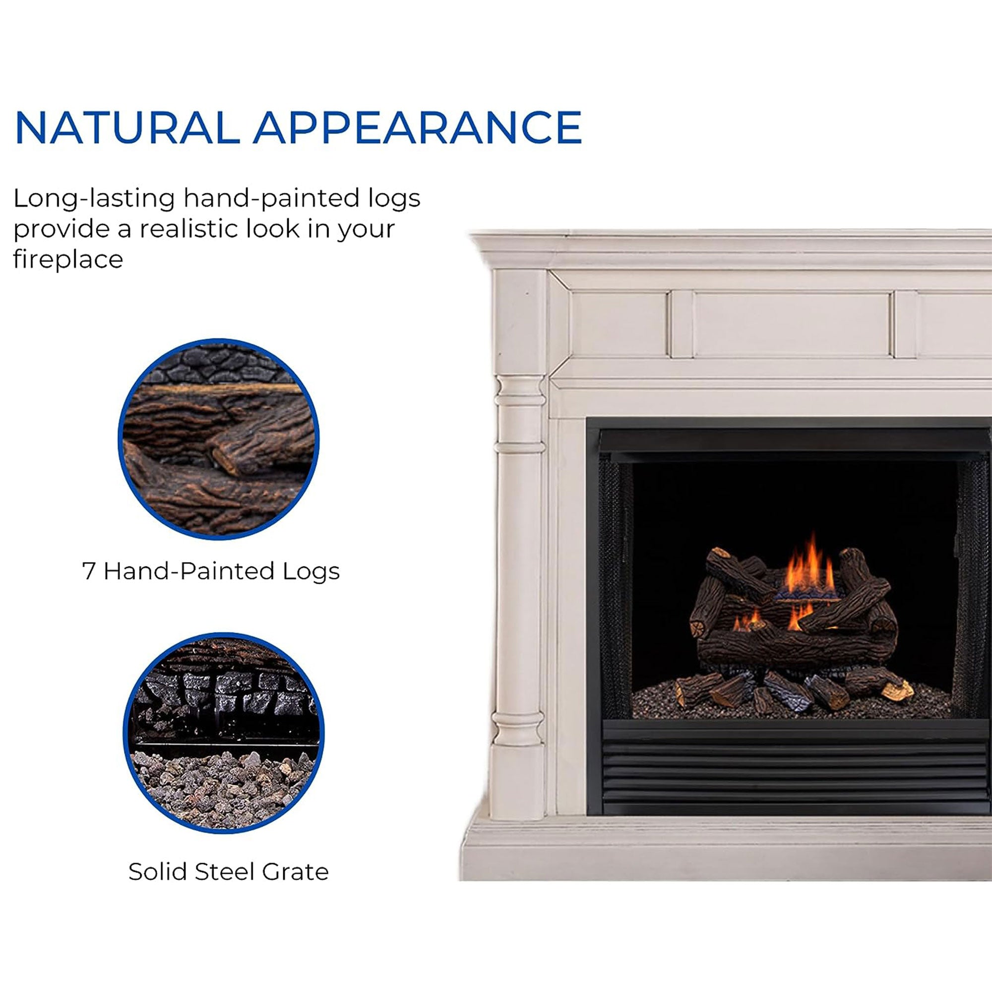 Duluth Forge 18" Ventless Dual Gas Log Set w/Thermostat, Stacked Red Oak(Used) - VMInnovations