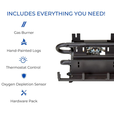 Duluth Forge 18" Ventless Gas Log Set w/ Thermostat, Stacked Red Oak (For Parts)