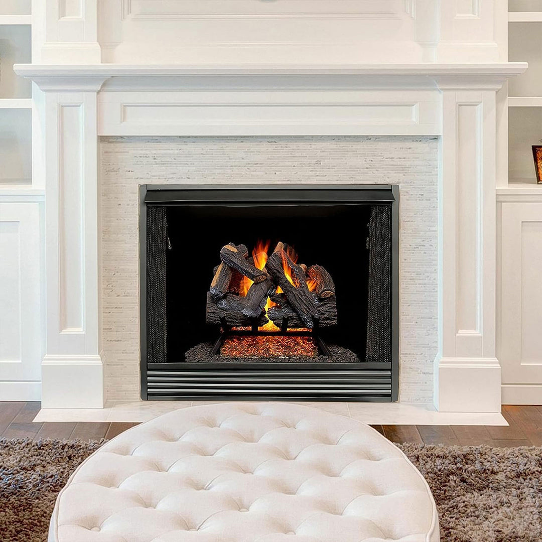 Duluth Forge 18 Inch Vented Gas Log Set w/Manual Light, Heartland Oak (Open Box) - VMInnovations