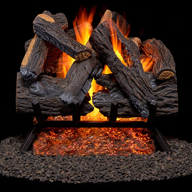 Duluth Forge 18 Inch Vented Natural Gas Log Set with Manual Light, Heartland Oak