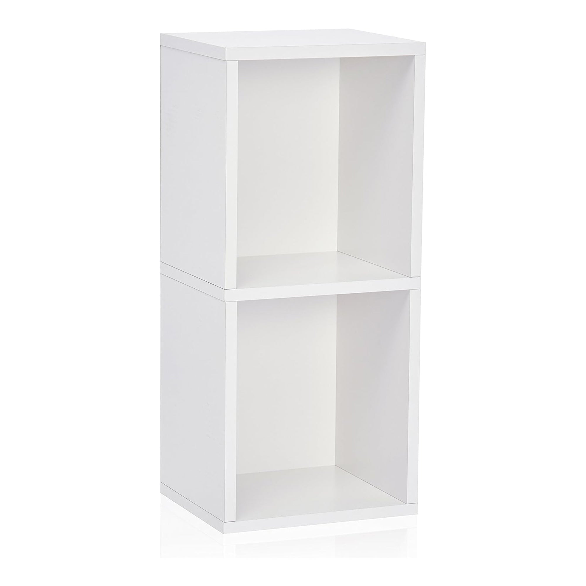 Juggernaut Storage 2 Wooden Storage Shelf Bookshelf Home Organizer, White (Used) - VMInnovations