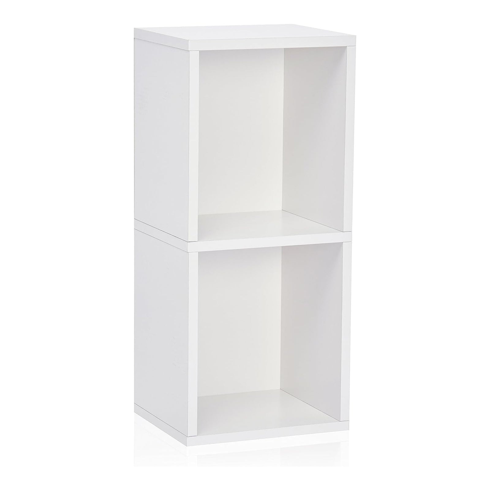 Juggernaut Storage 2 Wooden Storage Shelf Bookshelf Home Organizer, White (Used) - VMInnovations