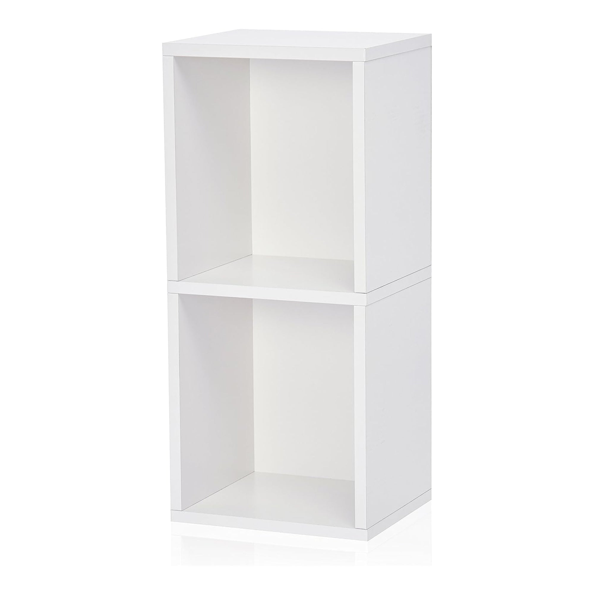 Juggernaut Storage 2 Wooden Storage Shelf Bookshelf Home Organizer, White (Used) - VMInnovations