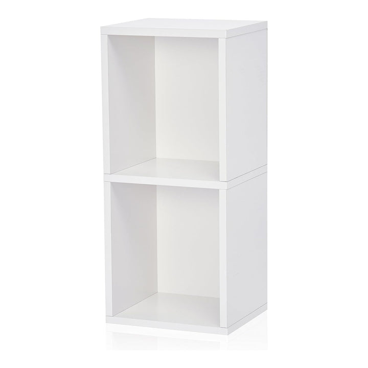 Juggernaut Storage 2 Wooden Storage Shelf Bookshelf Home Organizer, White (Used)