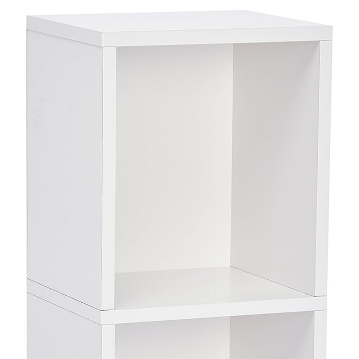 Juggernaut Storage 2 Cube Wooden Storage Shelf Bookshelf Home Organizer, White