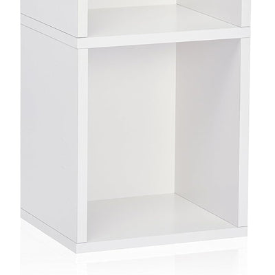 Juggernaut Storage 2 Wooden Storage Shelf Bookshelf Home Organizer, White (Used) - VMInnovations